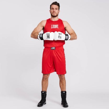 Short de boxe anglaise rouge LEONE Ambassador